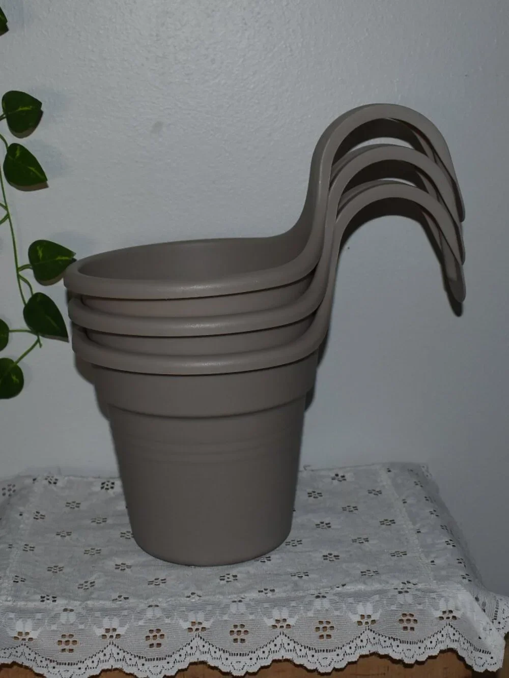 Set of Three Over The Railing Deck Flower Pot Planter lot